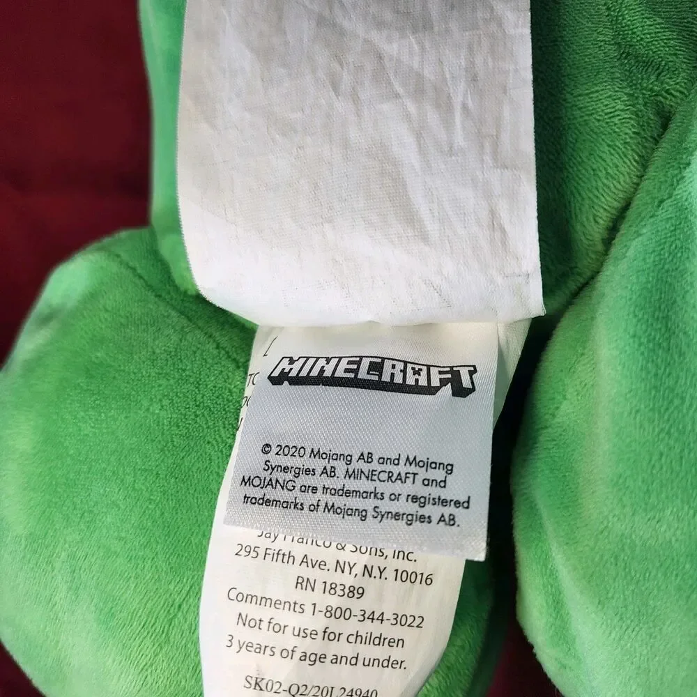 Lot of 2 Minecraft Creeper Plush 18” Large Pillow Stuffed Animal Mojang Green